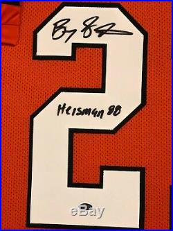 Framed Oklahoma State Barry Sanders Autographed Signed Inscribed Jersey MM Holo