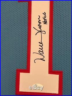 Framed Warren Moon Autographed Signed Inscribed Houston Oilers Jersey Jsa Coa