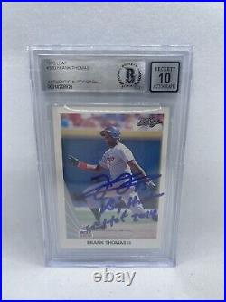 Frank Thomas Signed Inscribed 1990 Leaf 300 Rookie Card Beckett Grade 10 Auto 5