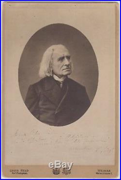 Franz Liszt (composer) Signed cabinet photograph inscribed to his housekeeper