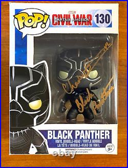 Funko Pop Marvel Civil War BLACK PANTHER CHADWICK BOSEMAN Signed & Inscribed COA