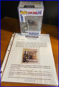 Funko Pop Marvel Civil War BLACK PANTHER CHADWICK BOSEMAN Signed & Inscribed COA