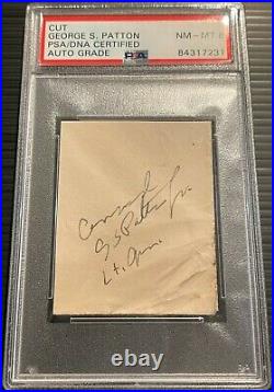 GEORGE S PATTON Signed Envelope, WWII General, PSA DNA Mint 8, Inscribed Auto