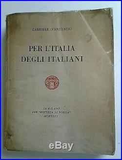 Gabriele D'annunzio Signed & Inscribed Book To Friend Author Ettore Janni 1923