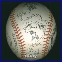 Garry Trudeau Inscribed Baseball Signed 01/14/2008 With Co-signers