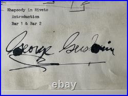 George Gershwin Signed Inscribed Rhapsody In Rivets Circa 1931 Autograph Notes