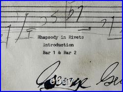 George Gershwin Signed Inscribed Rhapsody In Rivets Circa 1931 Autograph Notes