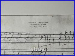 George Gershwin Signed Inscribed Rhapsody In Rivets Circa 1931 Autograph Notes