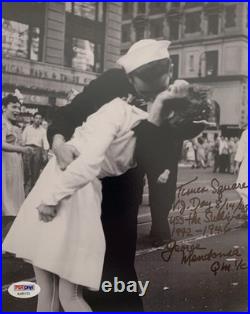 George Mendonsa Signed/Inscribed WWII V-J Day Times Square Kiss 8x10 Photo PSA