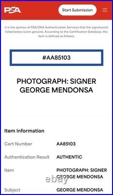 George Mendonsa Signed/Inscribed WWII V-J Day Times Square Kiss 8x10 Photo PSA