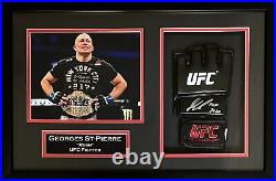 Georges St. Pierre autographed signed inscribed UFC glove framed JSA COA RUSH