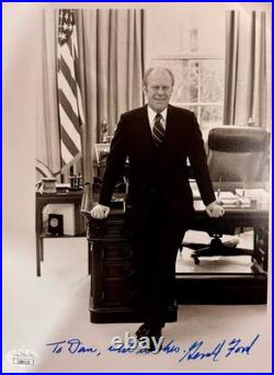 Gerald Ford signed, inscribed 8x10 JSA COA Gerald Ford signed, inscribed 8x10 JSA COA
