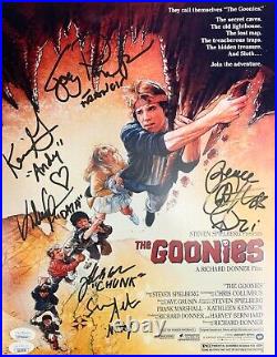 Goonies cast signed autographed inscribed 11x14 photo JSA Feldman KeQuan Cohen