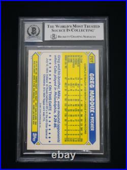 Greg Maddux 1987 Topps Traded #70t Rc Signed Inscribed Hof 14 Bas 10 Auto Cubs