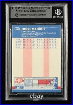 Greg Maddux Signed INSCRIBED HOF 14 1987 ROOKIE Fleer #U68 BGS Encapsulated