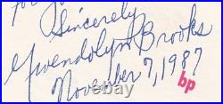 Gwendolyn Brooks Inscribed Book Signed 11/07/1987
