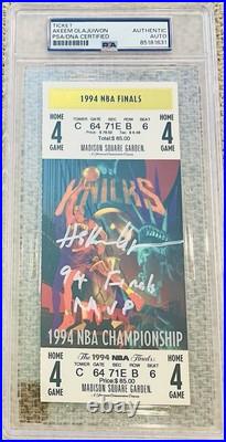 Hakeem Olajuwon Signed & Inscribed 1994 NBA Finals Ticket Autograph PSA/DNA Hakeem Olajuwon Signed & Inscribed 1994 NBA Finals Ticket Autograph PSA/DNA