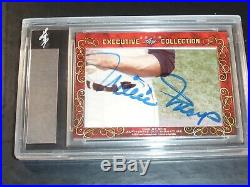 Hank Aaron Inscribedwillie Mays Double-sided Cut #d 1/1 Auto Signed Autograph