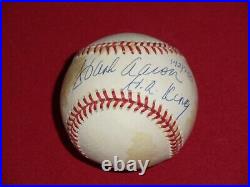 Hank Aaron Signed Baseball Limited Edition #142/755 Inscribed HR King Autograph