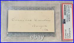 Hannibal Hamlin 15th VP to Lincoln Signed & Inscribed Autograph PSA/DNA RIP 1891