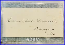 Hannibal Hamlin 15th VP to Lincoln Signed & Inscribed Autograph PSA/DNA RIP 1891
