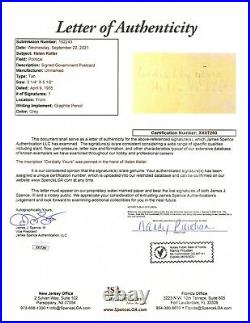 Helen Keller signed GPC JSA LOA Inscribed Auto Bold Rare d. 1968 Z786