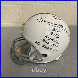 Helmet Tommy McDonald Inscribed Stats Autographed Signed Full Size Oklahoma