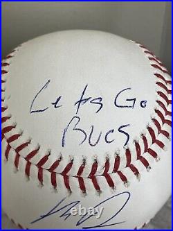 Henry Davis Signed Autographed Lets Go Bucs Inscribed Baseball Pirates Call Up