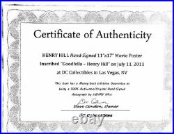 Henry Hill Signed Goodfellas Movie Poster 11x17 Inscribed Autograph DC COA