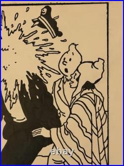 Hergé (George Rémi) Autograph Signed Sketch Temple Du Soleil 1974 Inscribed