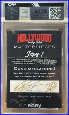 Hollywood Mark Wahlberg Signed 1/1 Sketch Card Ted Inscribed Cut Auto B. Klein
