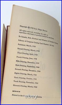 J. EDGAR HOOVER Autograph Signed Book + 1964 FBI Letter MASTERS OF DECEIT
