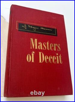J. EDGAR HOOVER Autograph Signed Book + 1964 FBI Letter MASTERS OF DECEIT