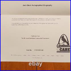 JACK BUCK Signed Book Go Crazy Inscribed St Louis Cardinals Care COA Autograph