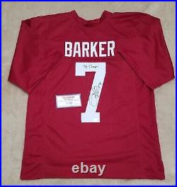 JAY BARKER AUTOGRAPH SIGNED ALABAMA JERSEY INSCRIBED With TRISTAR
