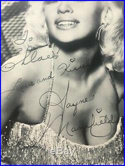 JAYNE MANSFIELD Signed Autographed Inscribed Photo 8X10 B&W 1950s Pin-Up Girl
