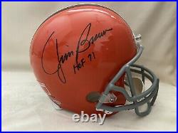 JIM BROWN Autographed Signed Browns Full Size Helmet Inscribed HOF 71 Beckett