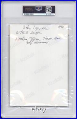 JOHN DENVER Signed Photo PSA DNA 10 Autograph Inscribed Peace