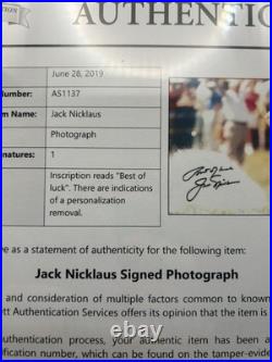 Jack Nicklaus Signed 8x10 Photo Beckett Certified Autograph Inscribed Auto
