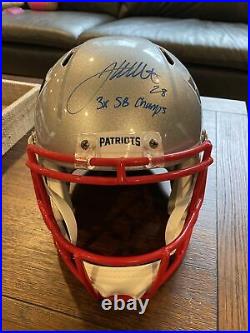 James White Autographed + Inscribed Full Size Replica Patriots Helmet Fanatics