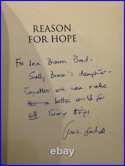 Jane Goodall Signed Inscribed Autographed Reason for Hope Hardcover Book