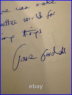 Jane Goodall Signed Inscribed Autographed Reason for Hope Hardcover Book