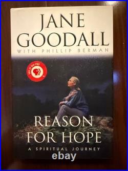 Jane Goodall Signed Inscribed Autographed Reason for Hope Hardcover Book
