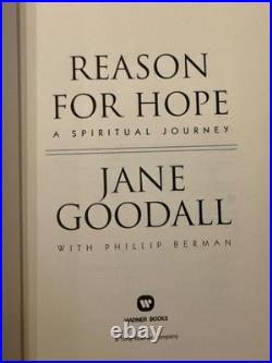 Jane Goodall Signed Inscribed Autographed Reason for Hope Hardcover Book