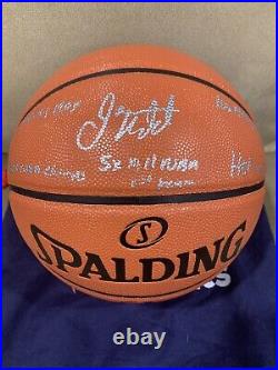 Jason Kidd Autographed & Multi Inscribed Stat Basketball Fanatics LE 1/1