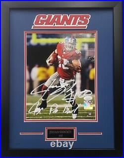 Jeremy Shockey autograph signed inscribed 8x10 framed NFL New York Giants PSA