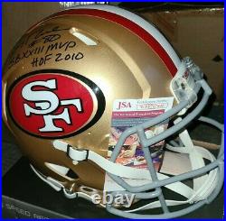 Jerry Rice Autographed 49ers Speed Authentic Proline Helmet Inscribed JSA