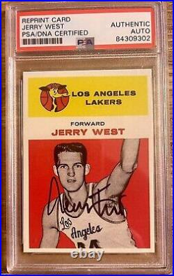 Jerry West Autographed Retro Rookie Rc 1961 Rp Los Angeles Lakers Psa Authentic