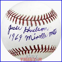 Jesse Hudson Signed Autographed ML Baseball Inscribed 1969 Miracle Mets PSA