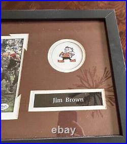 Jim Brown Signed Autograph 22 x 14 Inscribed Photo Framed AUTO wJAMES SPENCE COA